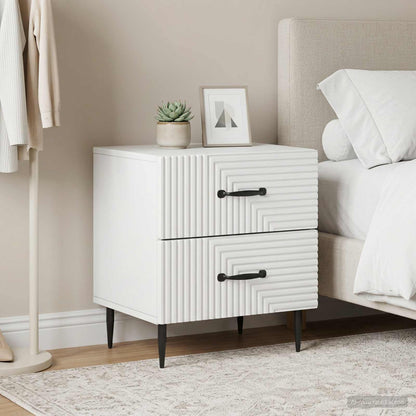 vidaXL Bedside Cabinet 2 pcs White 43 x 34.5 x 47.5 cm Engineered Wood