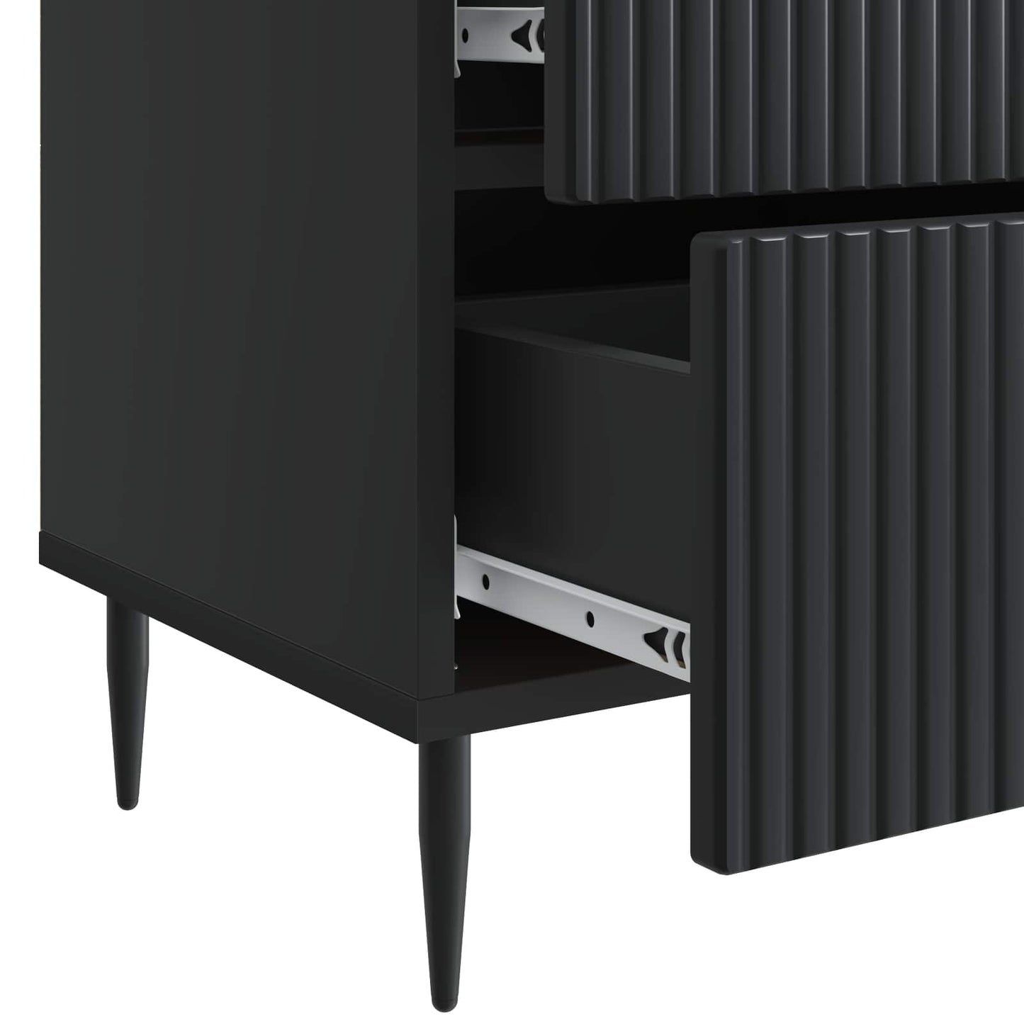 vidaXL Bedside Cabinet Black 43 x 34.5 x 47.5 cm Engineered Wood