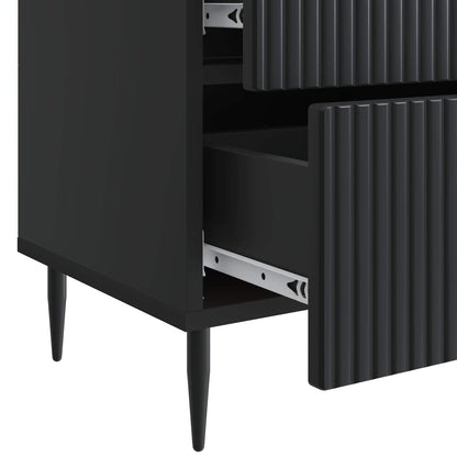 vidaXL Bedside Cabinet Black 43 x 34.5 x 47.5 cm Engineered Wood