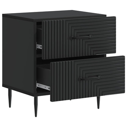 vidaXL Bedside Cabinet Black 43 x 34.5 x 47.5 cm Engineered Wood