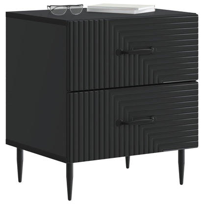 vidaXL Bedside Cabinet Black 43 x 34.5 x 47.5 cm Engineered Wood