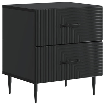 vidaXL Bedside Cabinet 2 pcs Black 43 x 34.5 x 47.5 cm Engineered Wood