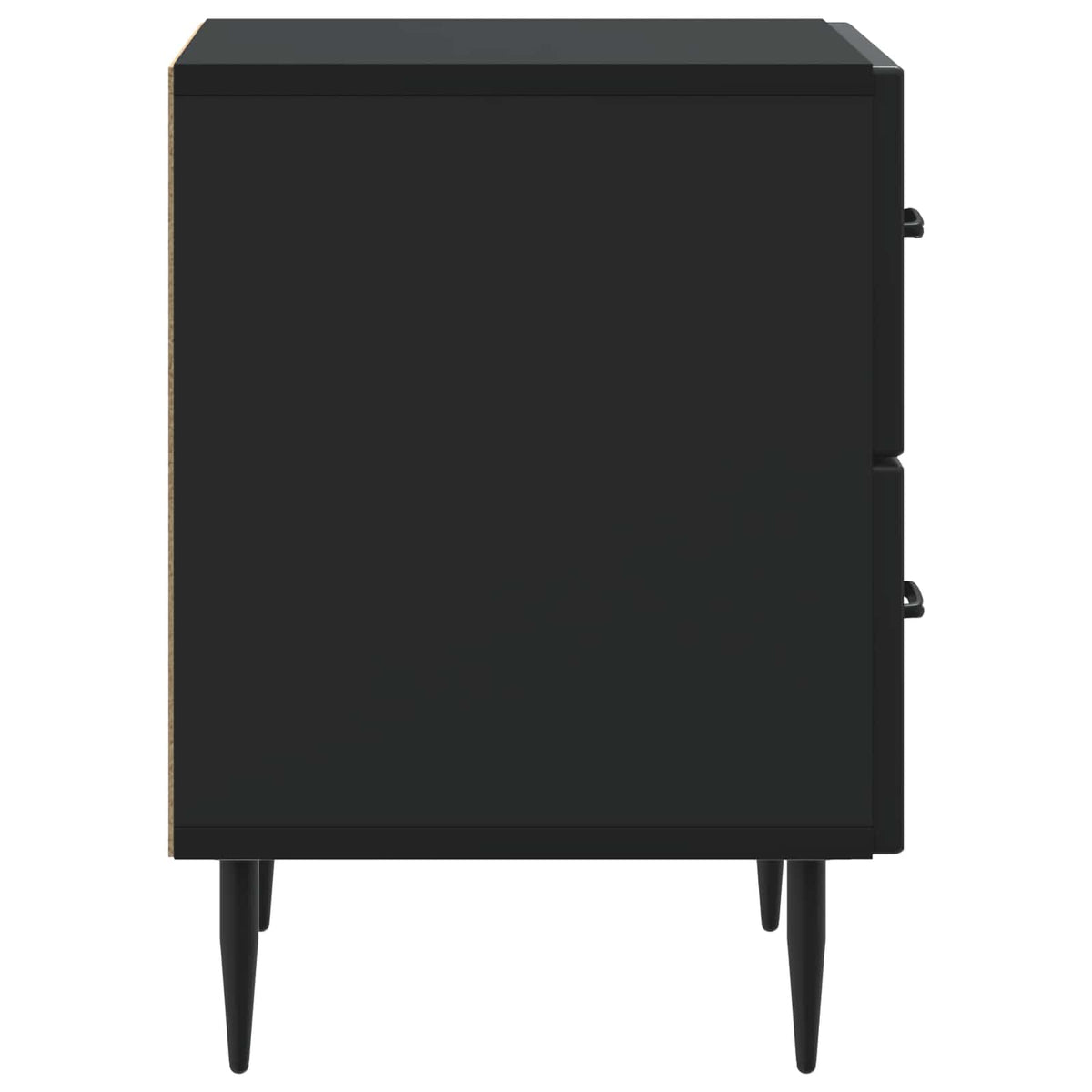 vidaXL Bedside Cabinet 2 pcs Black 43 x 34.5 x 47.5 cm Engineered Wood