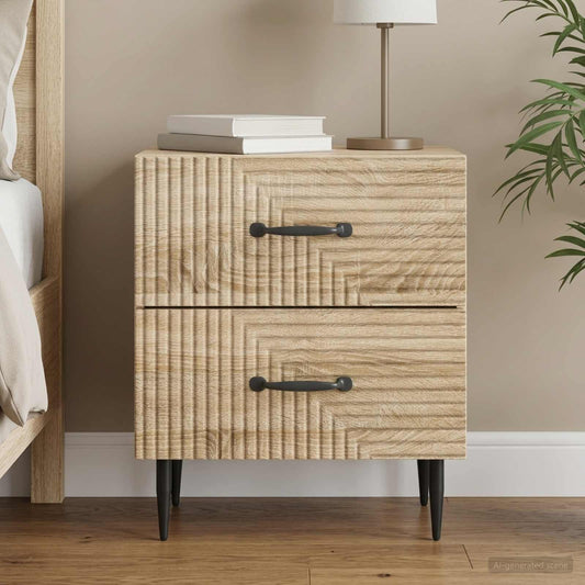 vidaXL Bedside Cabinet Sonoma Oak 43 x 34.5 x 47.5 cm Engineered Wood
