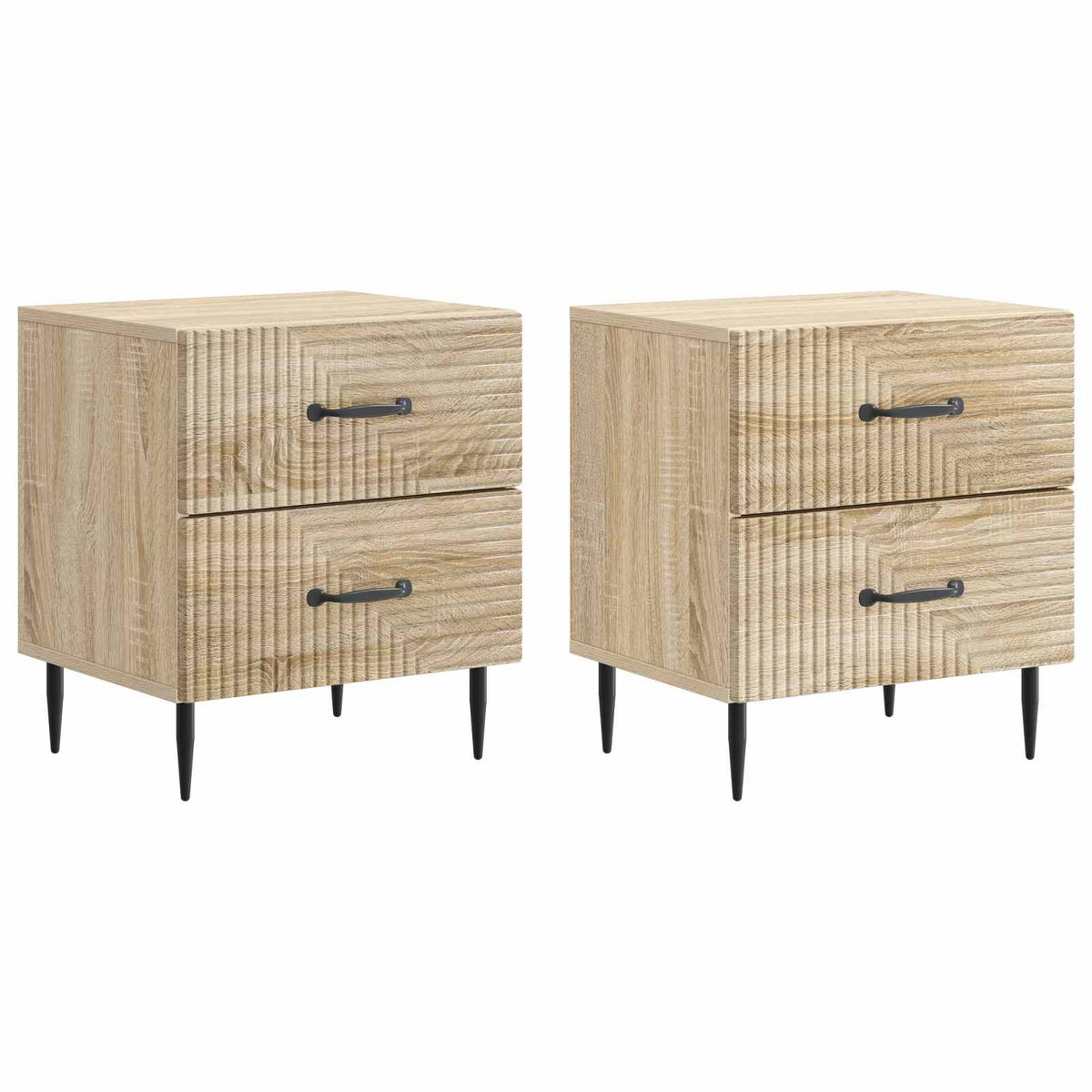 vidaXL Bedside Cabinet 2 pcs Sonoma Oak 43 x 34.5 x 47.5 cm