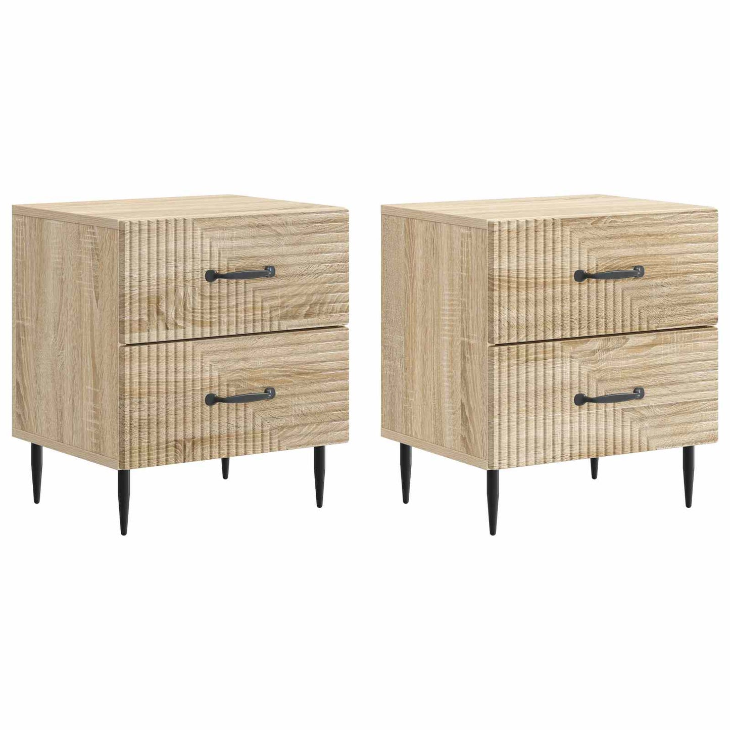 vidaXL Bedside Cabinet 2 pcs Sonoma Oak 43 x 34.5 x 47.5 cm