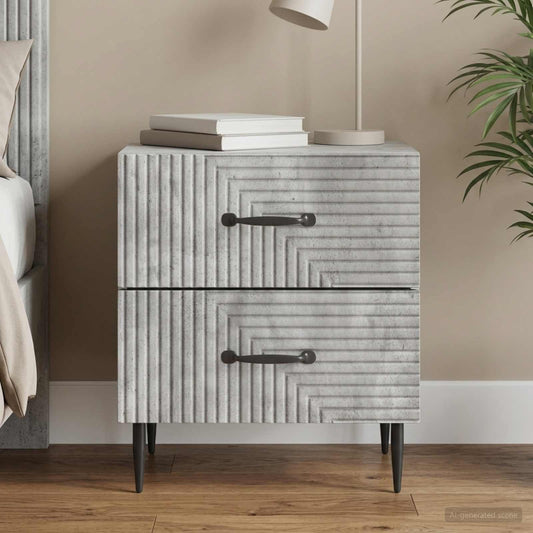 vidaXL Bedside Cabinet with Drawer Concrete Grey 43 x 34.5 x 47.5 cm