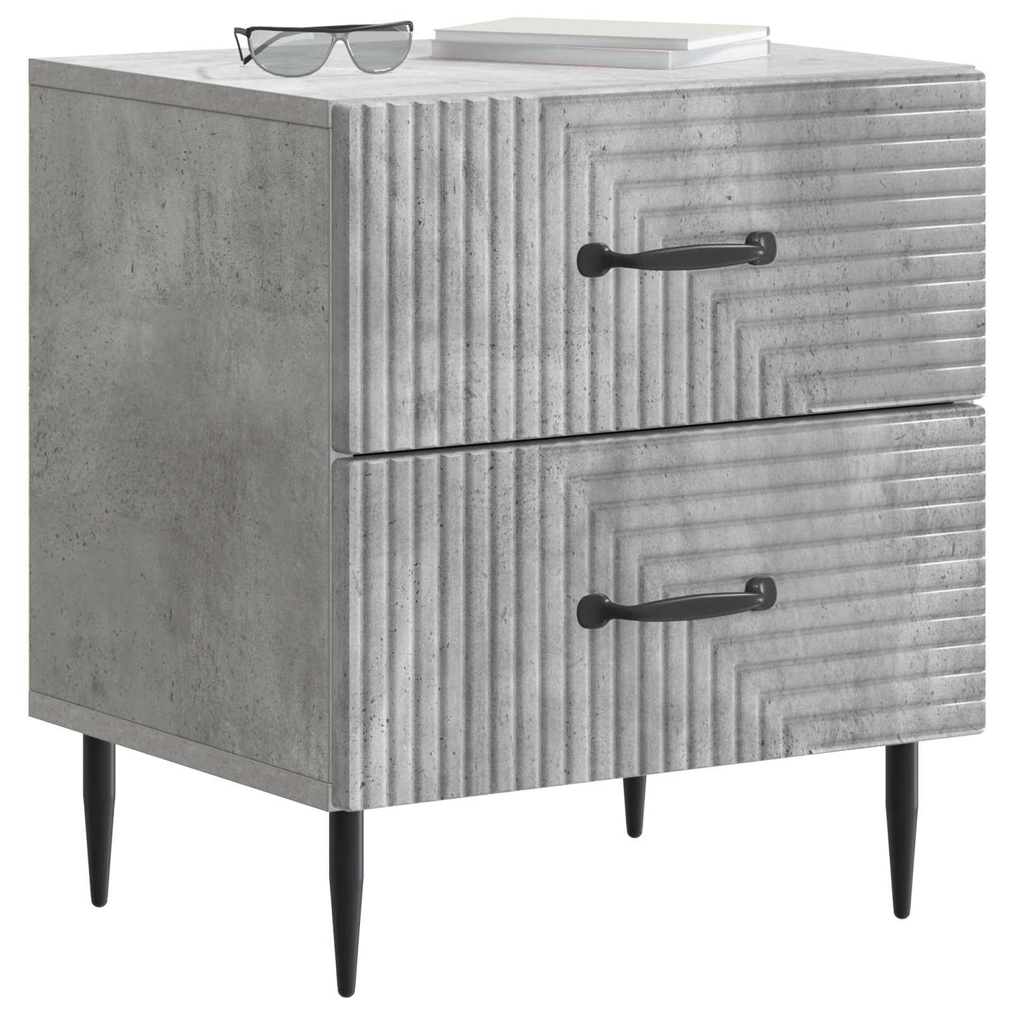 vidaXL Bedside Cabinet with Drawer Concrete Grey 43 x 34.5 x 47.5 cm