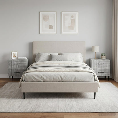 vidaXL Bedside Cabinet 2 pcs Concrete Grey 43 x 34.5 x 47.5 cm