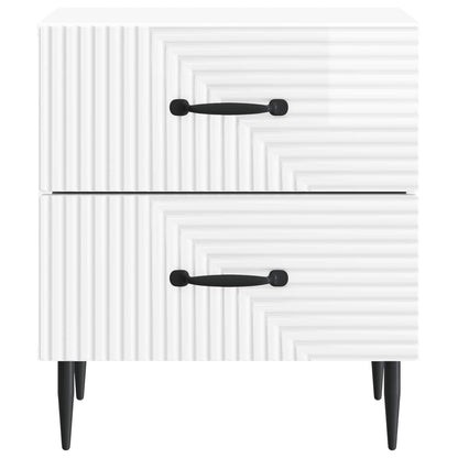 vidaXL Bedside Cabinet High Gloss White 43 x 34.5 x 47.5 cm