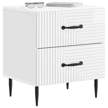 vidaXL Bedside Cabinet High Gloss White 43 x 34.5 x 47.5 cm