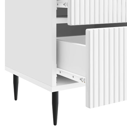 vidaXL Bedside Cabinet 2 pcs High Gloss White 43 x 34.5 x 47.5 cm