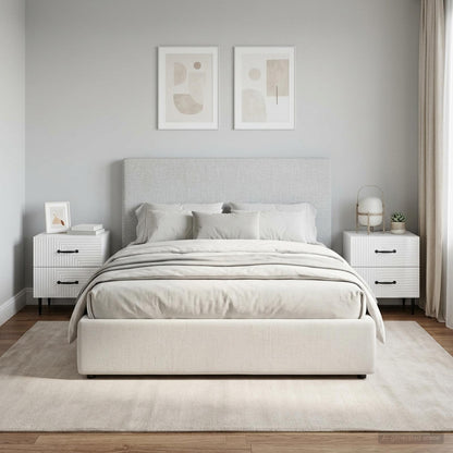 vidaXL Bedside Cabinet 2 pcs High Gloss White 43 x 34.5 x 47.5 cm