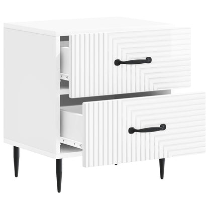 vidaXL Bedside Cabinet 2 pcs High Gloss White 43 x 34.5 x 47.5 cm