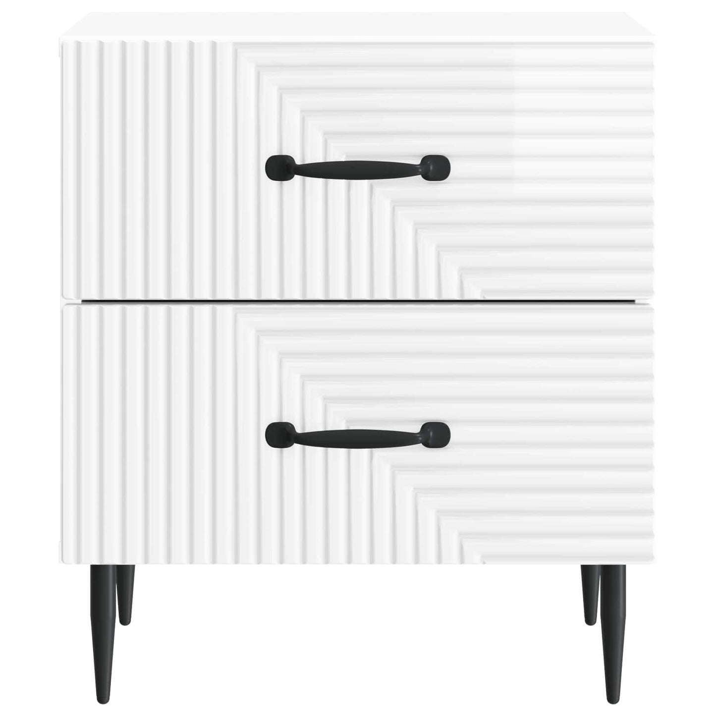 vidaXL Bedside Cabinet 2 pcs High Gloss White 43 x 34.5 x 47.5 cm