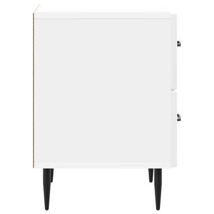vidaXL Bedside Cabinet 2 pcs High Gloss White 43 x 34.5 x 47.5 cm