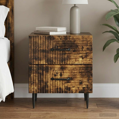 vidaXL Bedside Cabinet Smoked Oak 43 x 34.5 x 47.5 cm Engineered Wood