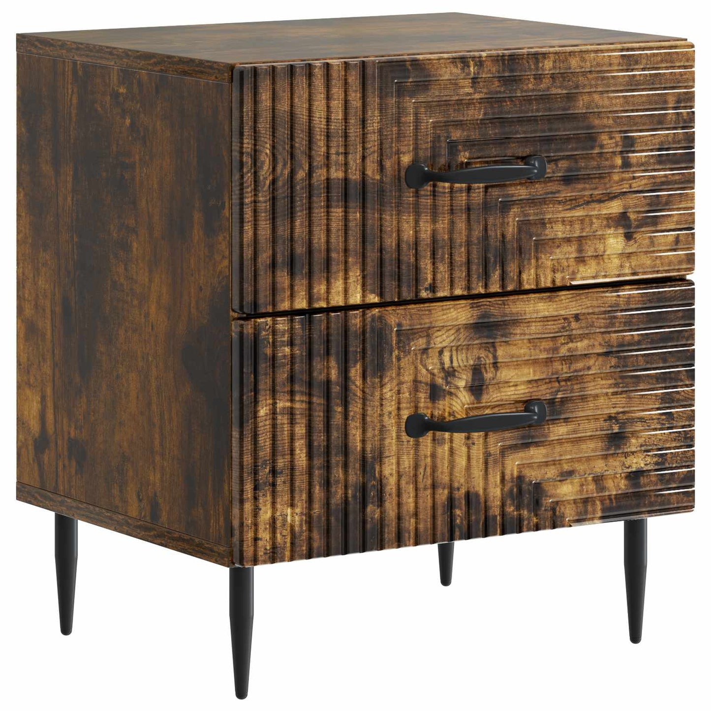 vidaXL Bedside Cabinet 2 pcs Smoked Oak 43 x 34.5 x 47.5 cm