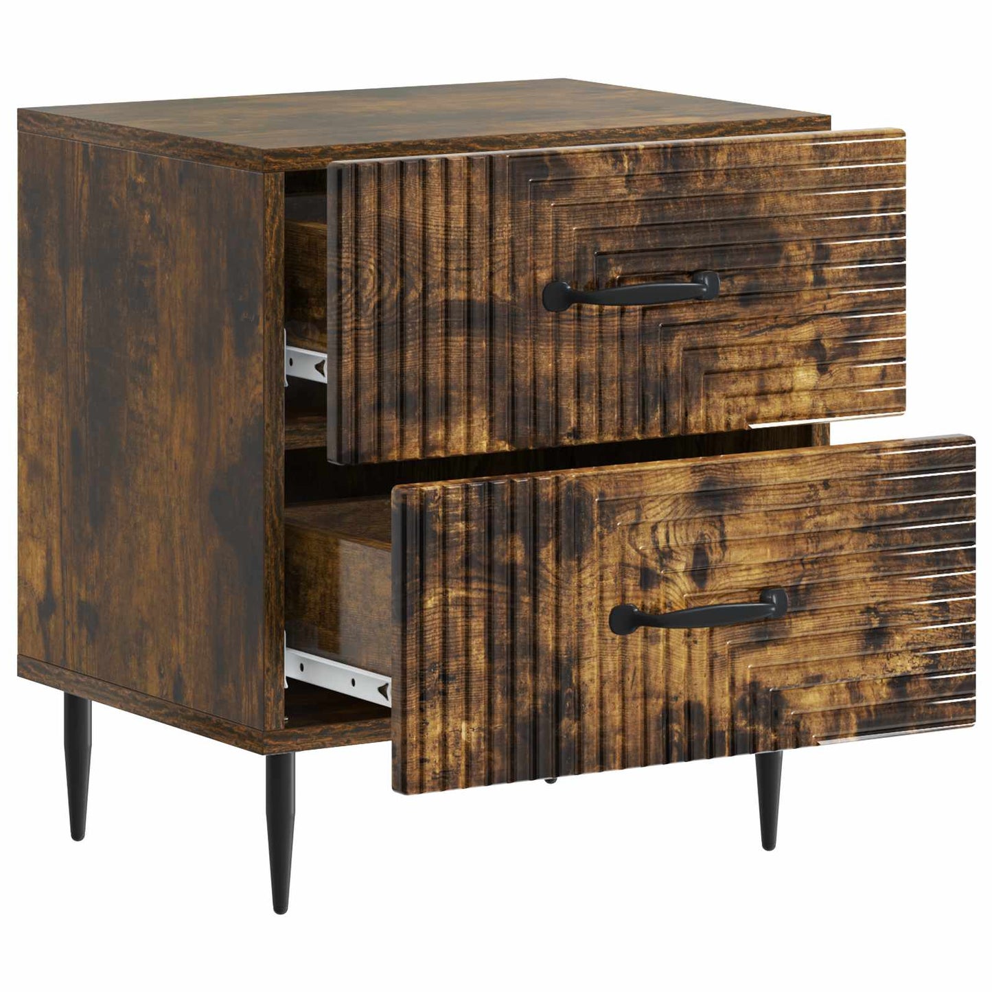 vidaXL Bedside Cabinet 2 pcs Smoked Oak 43 x 34.5 x 47.5 cm