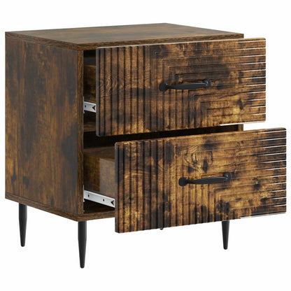 vidaXL Bedside Cabinet 2 pcs Smoked Oak 43 x 34.5 x 47.5 cm