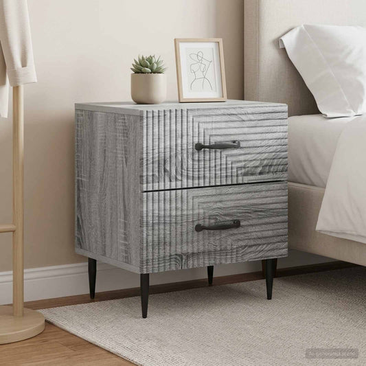 vidaXL Bedside Cabinet 2 pcs Grey Sonoma 43 x 34.5 x 47.5 cm