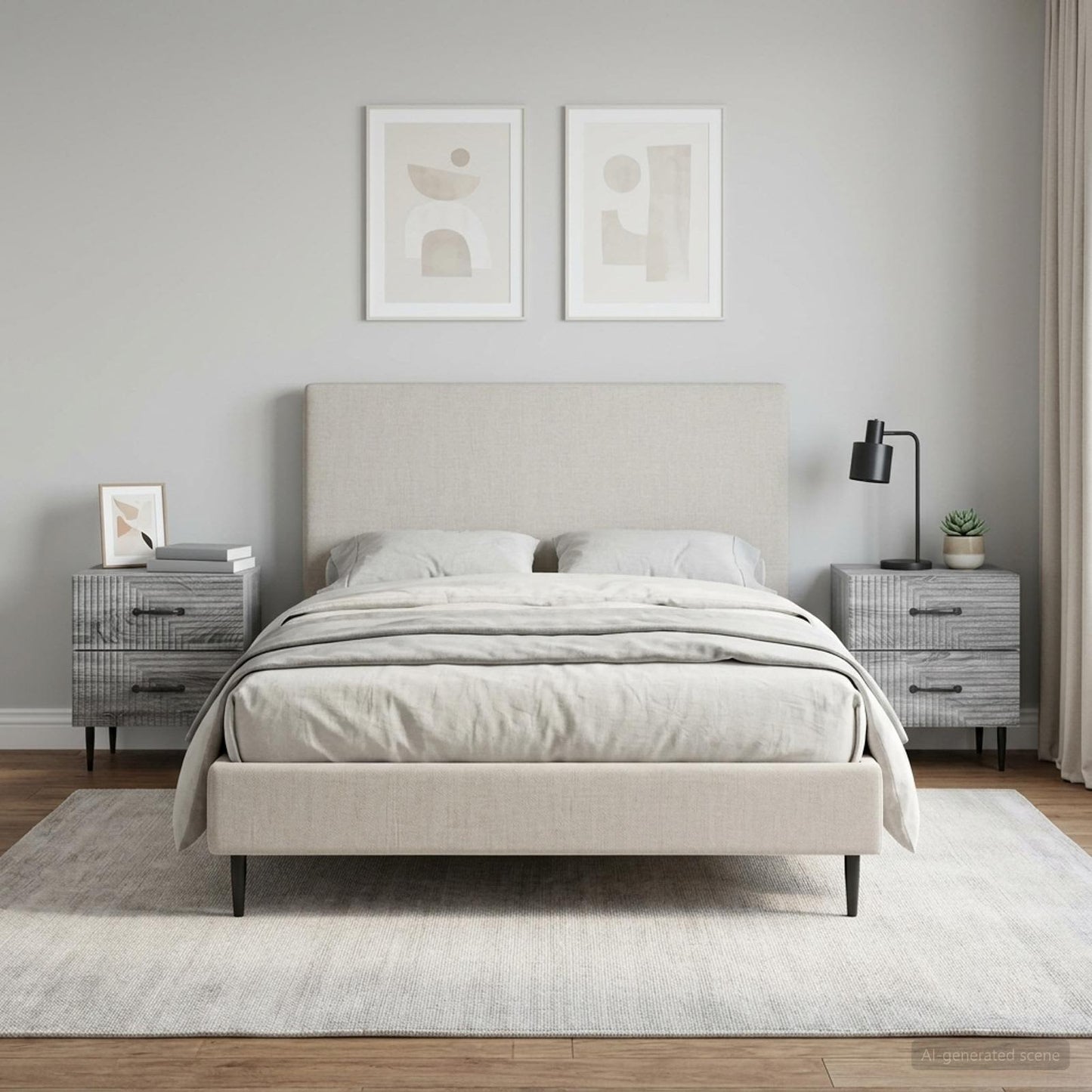 vidaXL Bedside Cabinet 2 pcs Grey Sonoma 43 x 34.5 x 47.5 cm