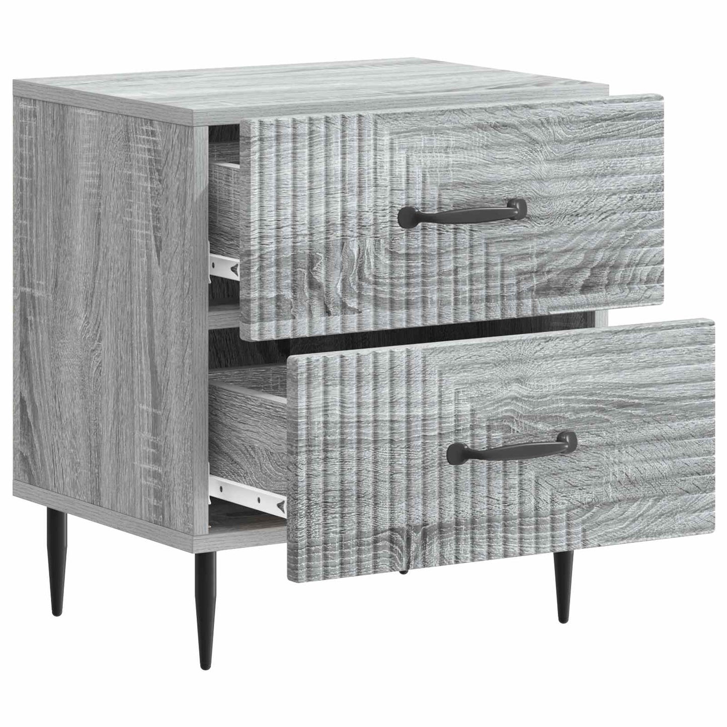 vidaXL Bedside Cabinet 2 pcs Grey Sonoma 43 x 34.5 x 47.5 cm