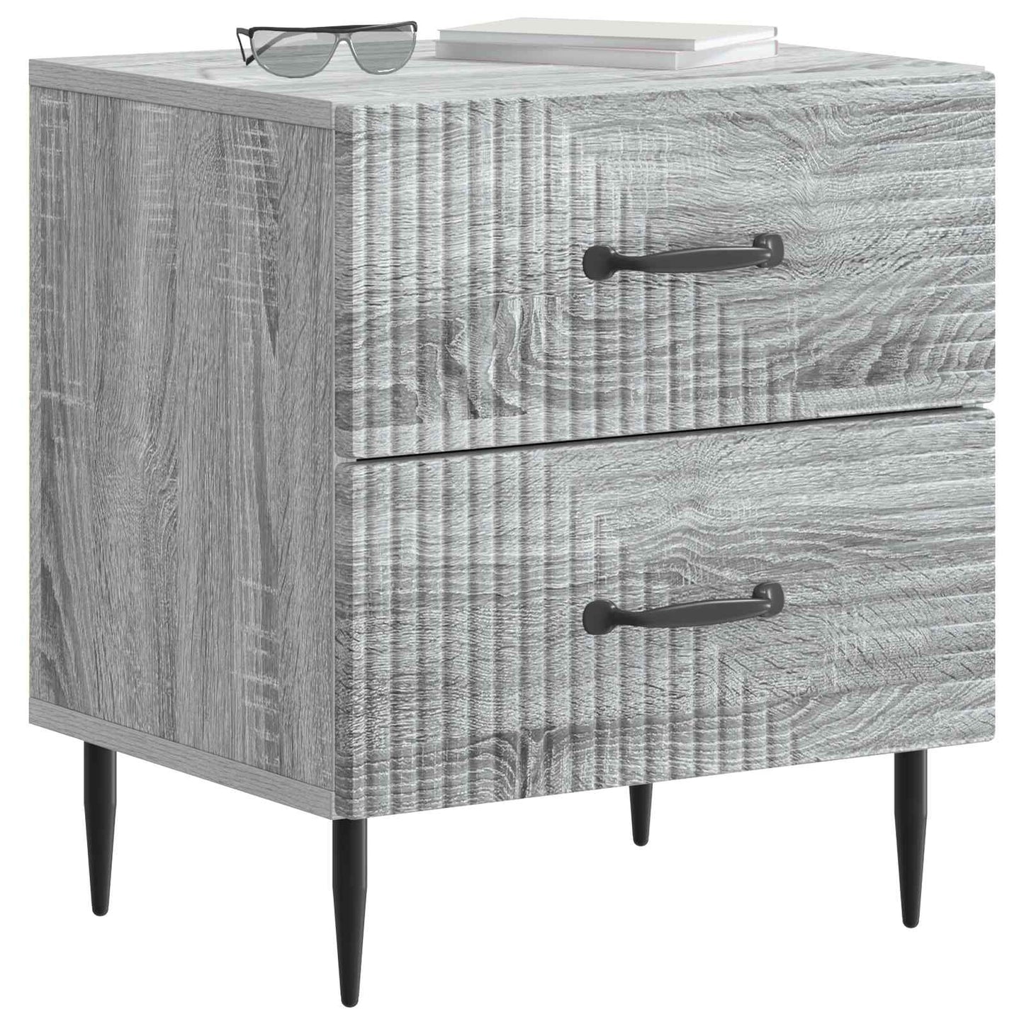vidaXL Bedside Cabinet 2 pcs Grey Sonoma 43 x 34.5 x 47.5 cm