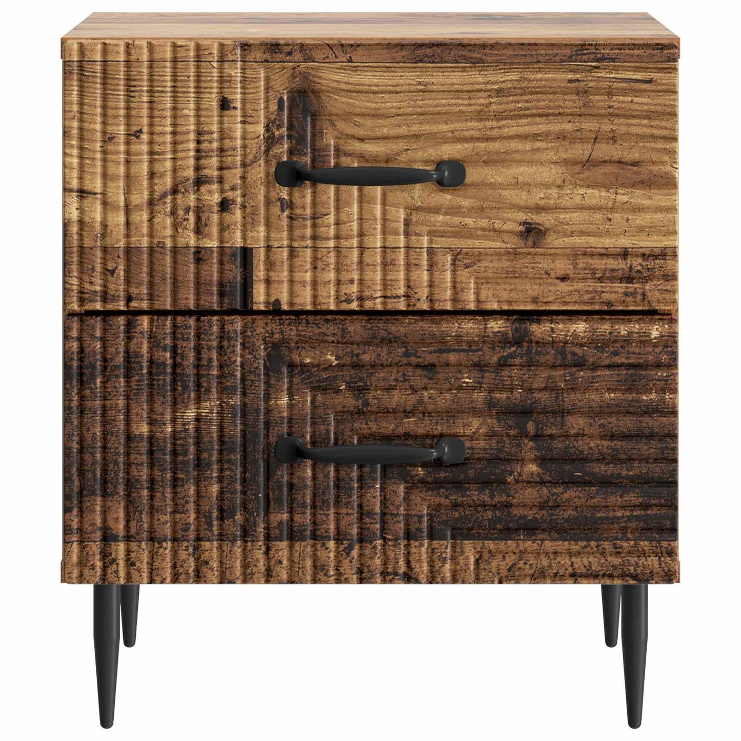 vidaXL Bedside Cabinet with Drawer 2 pcs Old Wood 43 x 34.5 x 47.5 cm