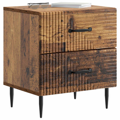 vidaXL Bedside Cabinet with Drawer 2 pcs Old Wood 43 x 34.5 x 47.5 cm