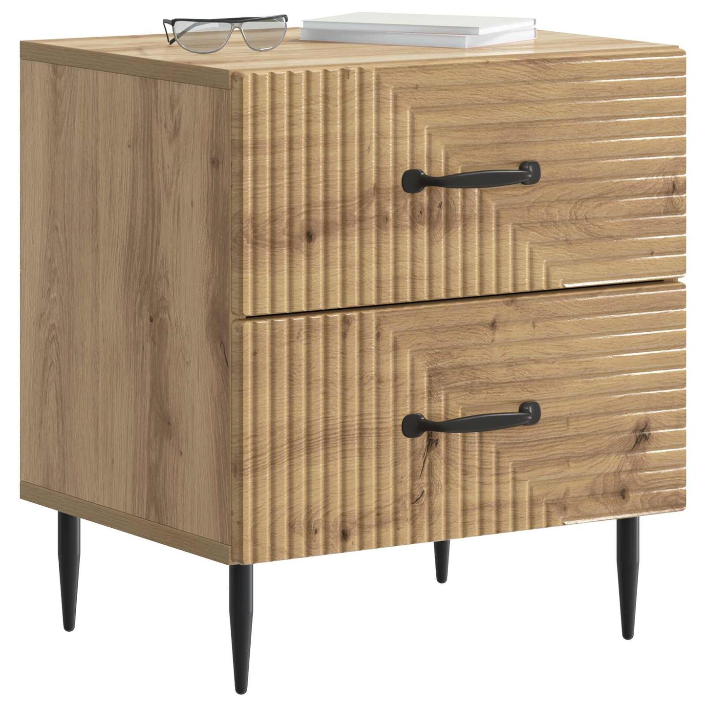 vidaXL Bedside Cabinet 2 pcs Artisan Oak 43 x 34.5 x 47.5 cm