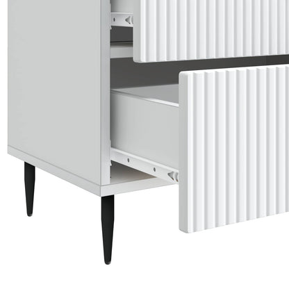 vidaXL Bedside Cabinet White 62 x 34.5 x 47.5 cm Engineered Wood