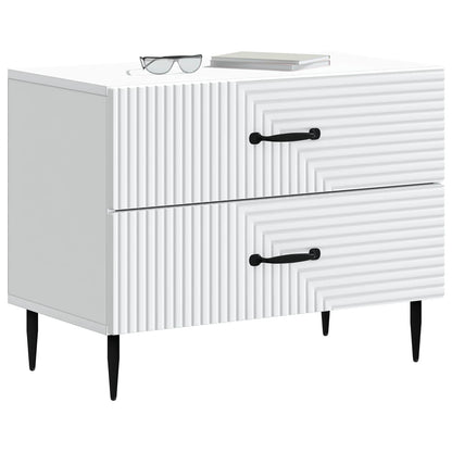 vidaXL Bedside Cabinet White 62 x 34.5 x 47.5 cm Engineered Wood