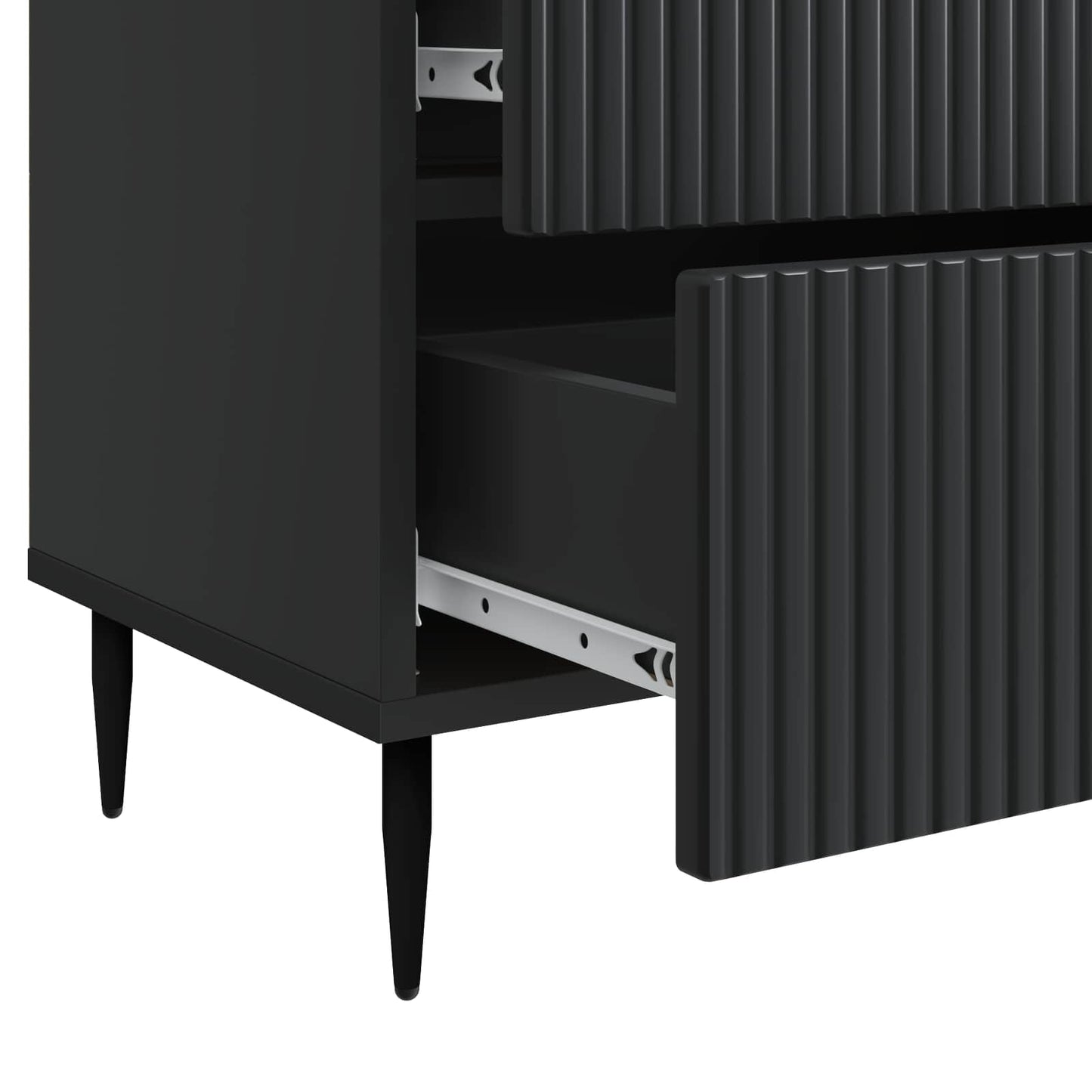 vidaXL Bedside Cabinet Black 62 x 34.5 x 47.5 cm Engineered Wood
