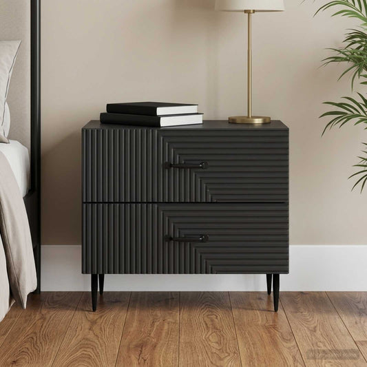 vidaXL Bedside Cabinet Black 62 x 34.5 x 47.5 cm Engineered Wood