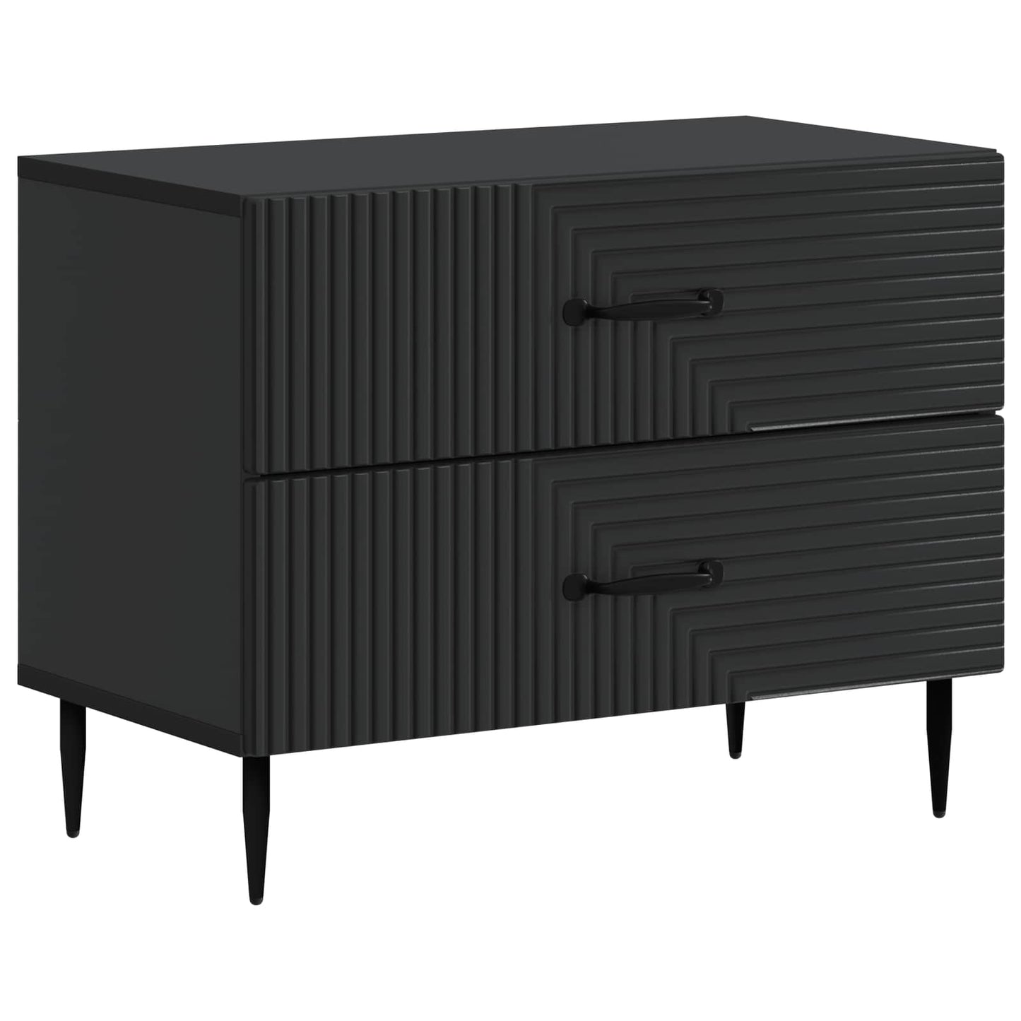 vidaXL Bedside Cabinet Black 62 x 34.5 x 47.5 cm Engineered Wood