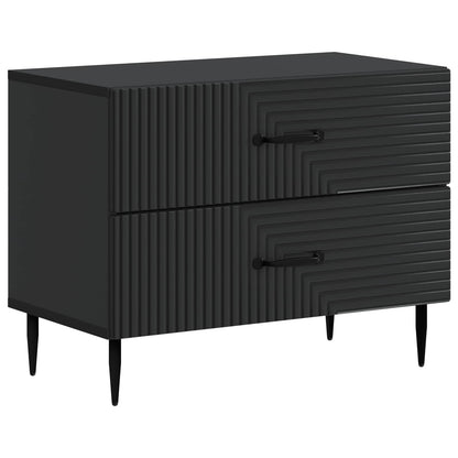 vidaXL Bedside Cabinet Black 62 x 34.5 x 47.5 cm Engineered Wood