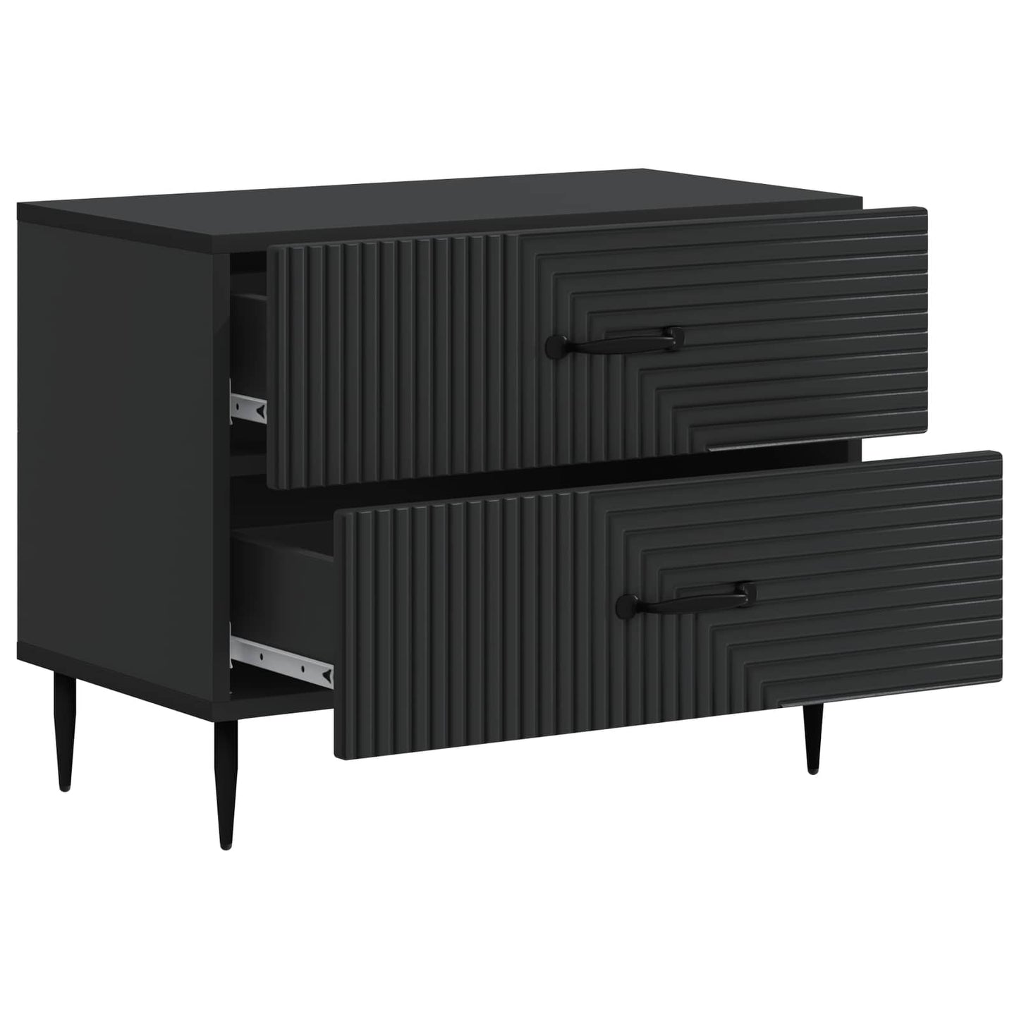 vidaXL Bedside Cabinet Black 62 x 34.5 x 47.5 cm Engineered Wood
