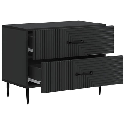 vidaXL Bedside Cabinet Black 62 x 34.5 x 47.5 cm Engineered Wood