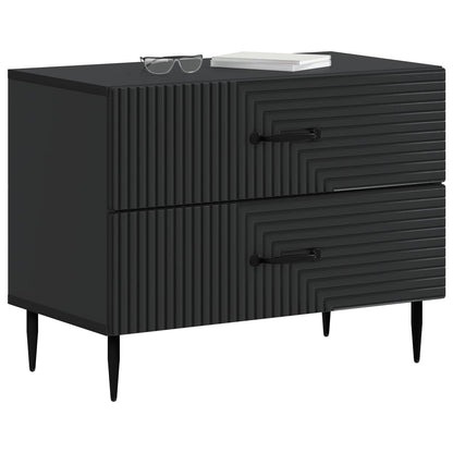 vidaXL Bedside Cabinet Black 62 x 34.5 x 47.5 cm Engineered Wood