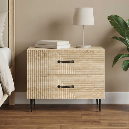 vidaXL Bedside Cabinet Sonoma Oak 62 x 34.5 x 47.5 cm Engineered Wood