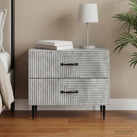 vidaXL Bedside Cabinet with Drawer Concrete Grey 62 x 34.5 x 47.5 cm
