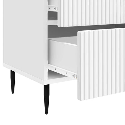 vidaXL Bedside Cabinet High Gloss White 62 x 34.5 x 47.5 cm