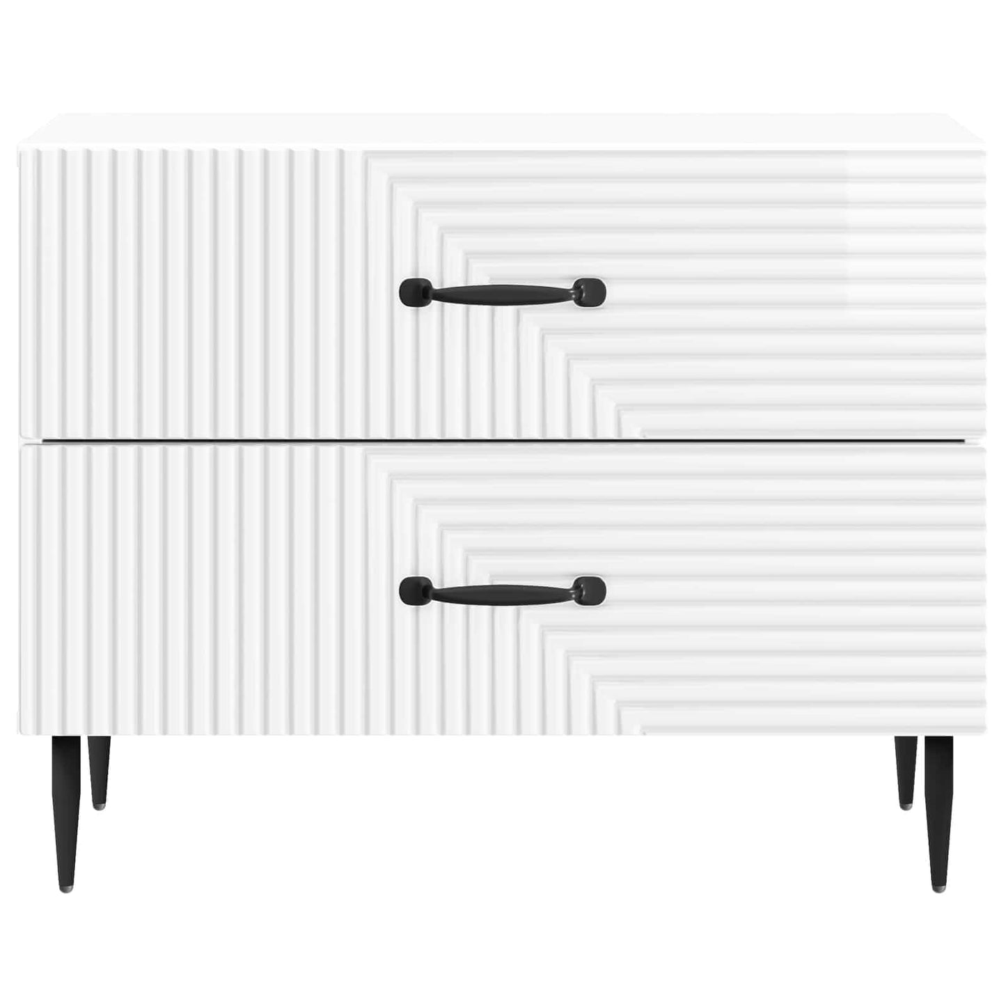 vidaXL Bedside Cabinet High Gloss White 62 x 34.5 x 47.5 cm
