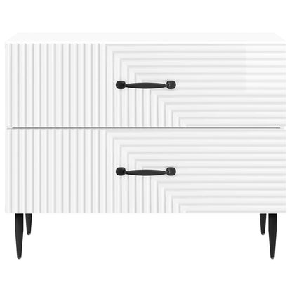 vidaXL Bedside Cabinet High Gloss White 62 x 34.5 x 47.5 cm