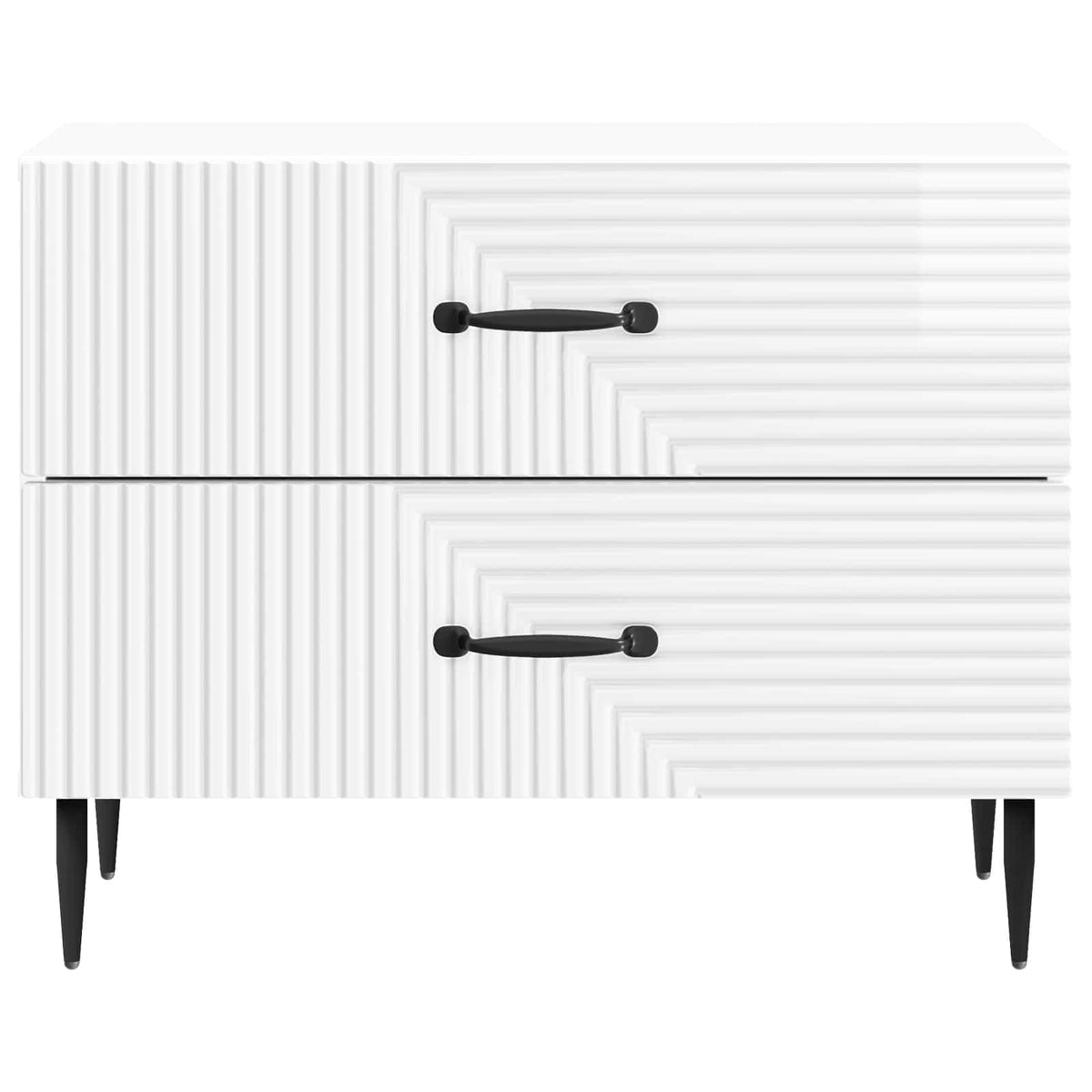 vidaXL Bedside Cabinet High Gloss White 62 x 34.5 x 47.5 cm