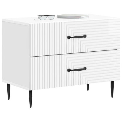 vidaXL Bedside Cabinet High Gloss White 62 x 34.5 x 47.5 cm
