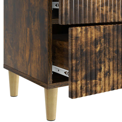 vidaXL Bedside Cabinet Smoked Oak 62 x 34.5 x 47.5 cm Engineered Wood