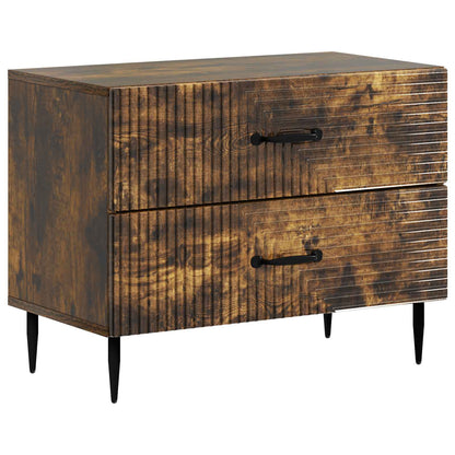 vidaXL Bedside Cabinet Smoked Oak 62 x 34.5 x 47.5 cm Engineered Wood