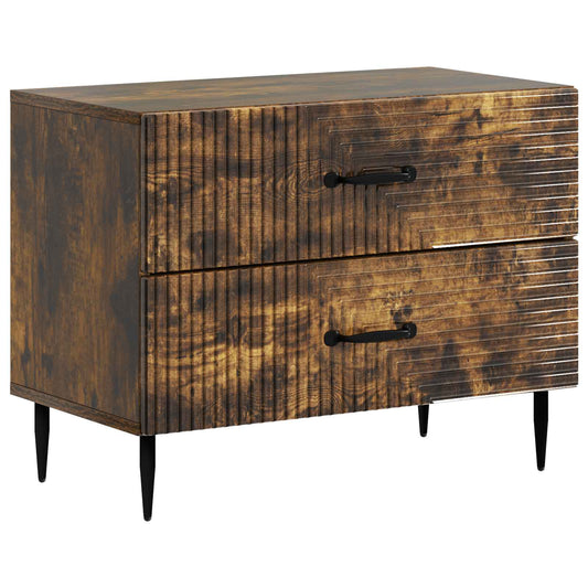 vidaXL Bedside Cabinet Smoked Oak 62 x 34.5 x 47.5 cm Engineered Wood